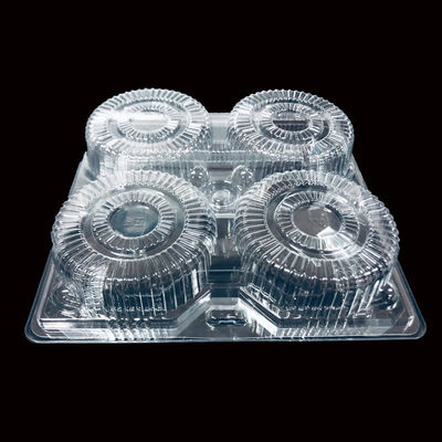 SH-0058 Embalagens PET transparentes de qualidade alimentar descartáveis para bolo de tartes de ovo