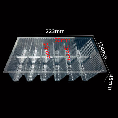 Materiais recicláveis Característica de bandeja de bolhas PET transparente personalizada para confeitaria