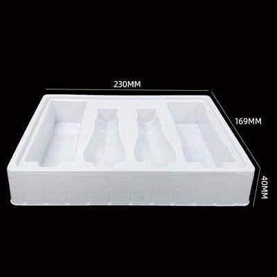 Kit de cuidados com a pele inserir bandeja branco PS embalagem de plástico bolha moldado bandeja para cosméticos conjunto