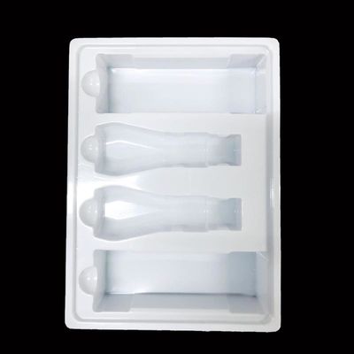 Kit de cuidados com a pele inserir bandeja branco PS embalagem de plástico bolha moldado bandeja para cosméticos conjunto