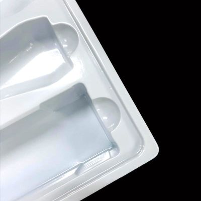 Kit de cuidados com a pele inserir bandeja branco PS embalagem de plástico bolha moldado bandeja para cosméticos conjunto