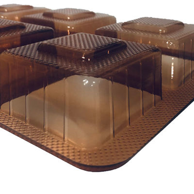 ISO45001 Embalagem PET Ambar aprovada para bolos de lua doces em material formador de vácuo