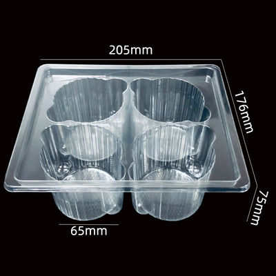 Grade 4 de alimentos Caixas de plástico de embalagem para cupcakes descartáveis Muffins Tipo de plástico PET