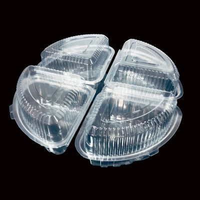 Caixa de plástico de quarto redondo personalizada para bolos de queijo Cheeseburgers Clear PET Clamshell