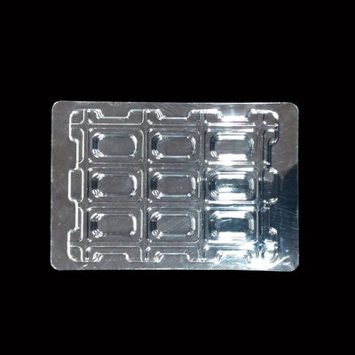 Caixa de bolhas PET transparente empilhável e personalizada para embalagens de componentes eletrônicos